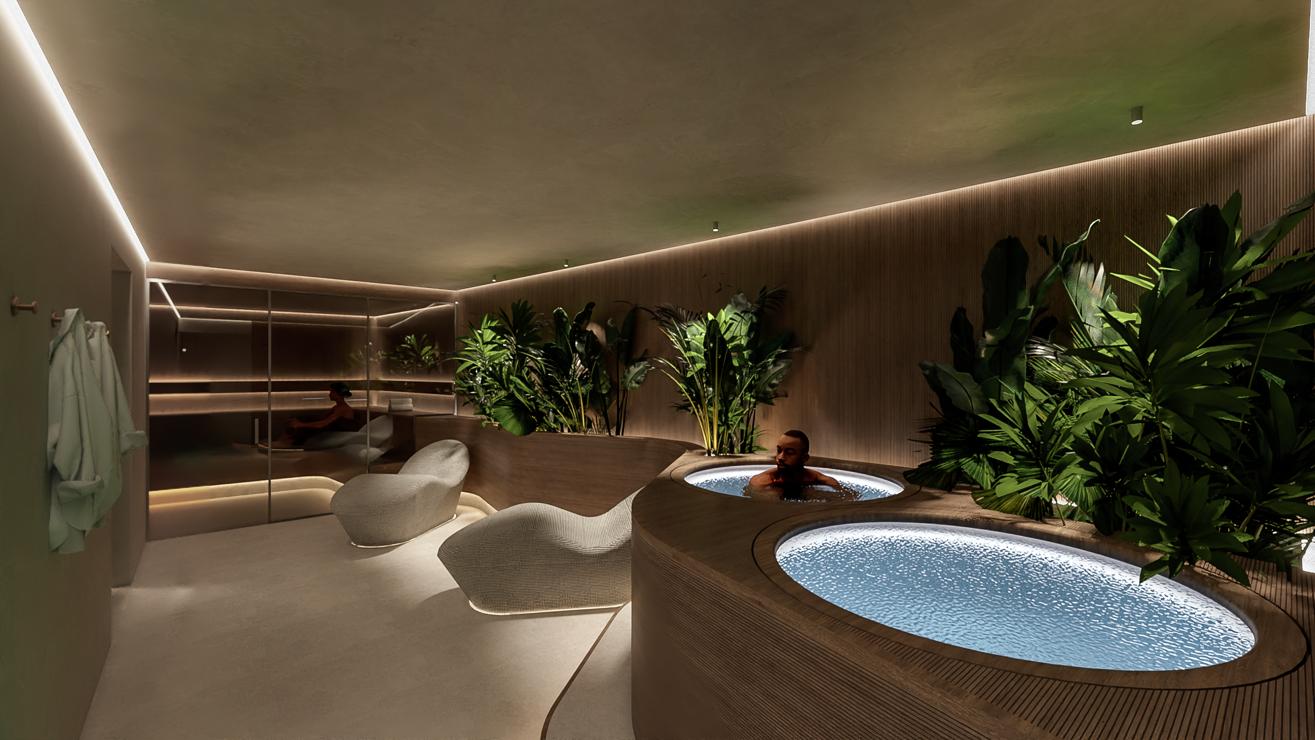 Peaceful spa environment